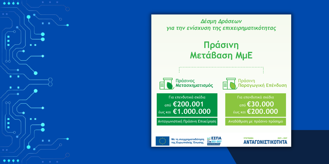 «Πράσινη Μετάβαση ΜμΕ»: Υποδείγματα Υπεύθυνων Δηλώσεων για την υποβολή αιτήσεων χρηματοδότησης
