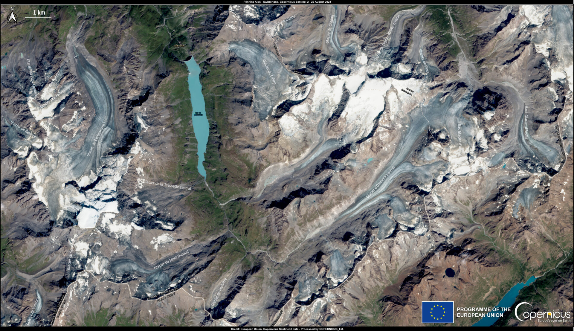 Location: Swiss Alps Credit: European Union, Copernicus Sentinel-2 imagery