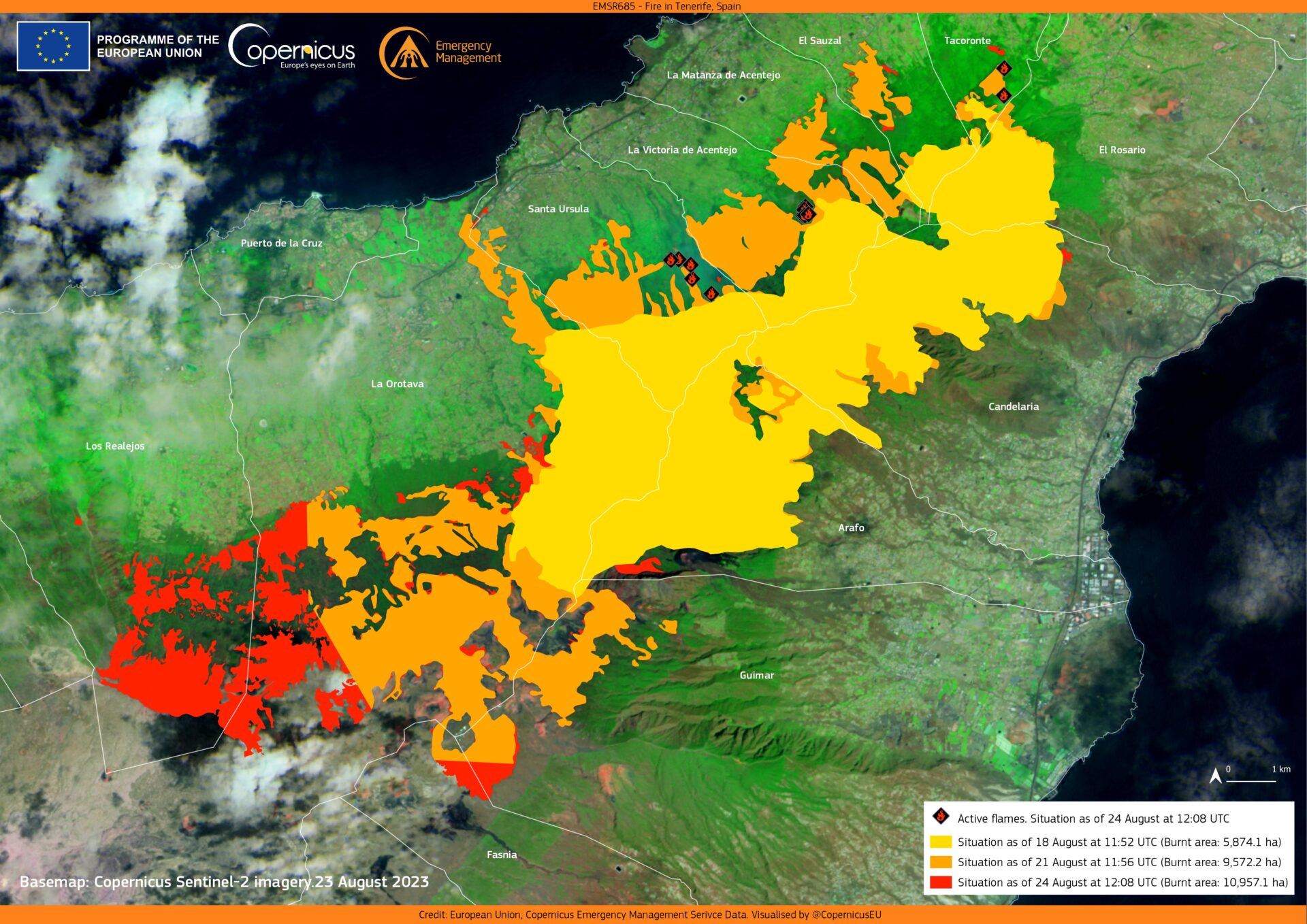 Location: Tenerife, Spain Credit: European Union, Copernicus Emergency Management Service Data