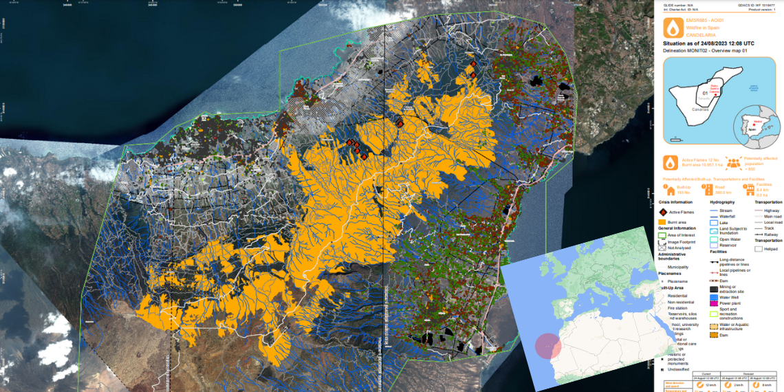 Copernicus: Και τα Κανάρια νησιά δοκιμάζονται από πυρκαγιές έχουν καεί 110.000 στρέμματα στην Τενερίφη