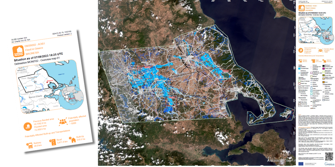 Οι εκτεταμένες πλημμύρες στη Θεσσαλία μέσα από τον Copernicus